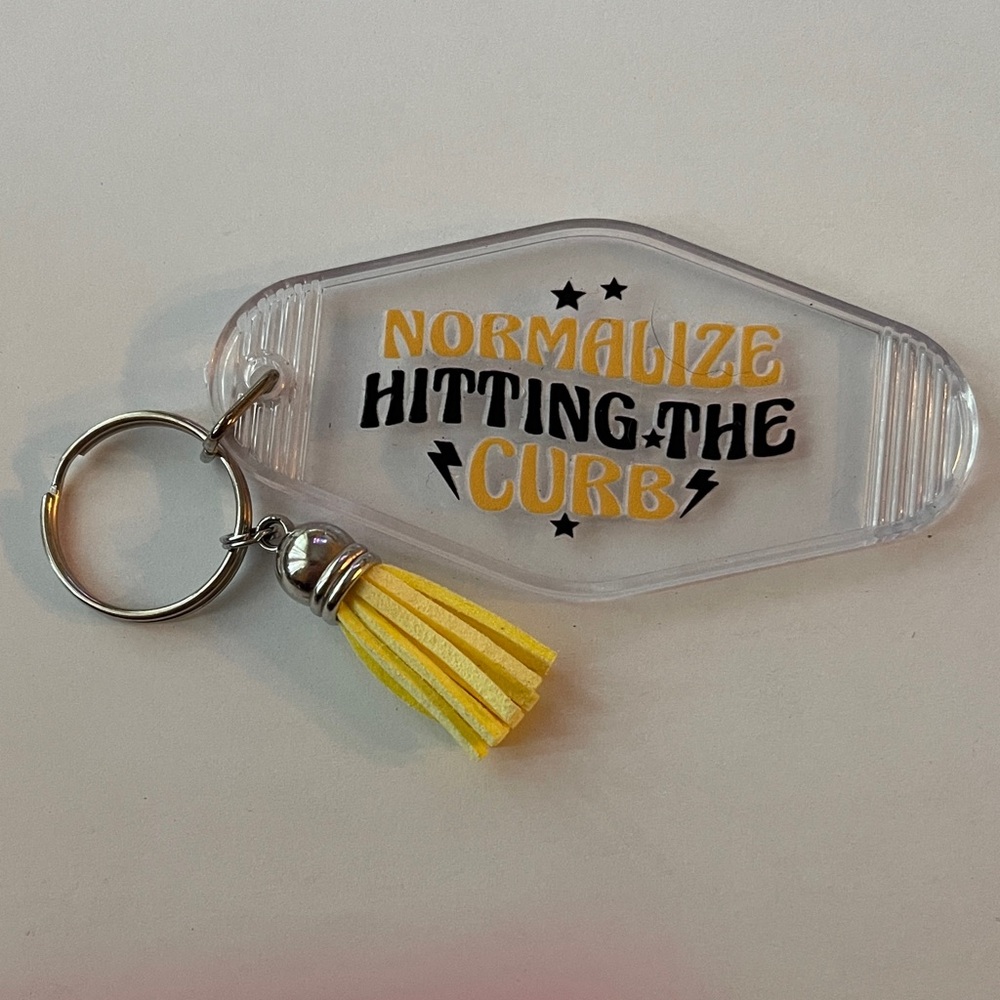 Yellow and Clear Key Holder with Tassel